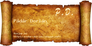 Pádár Dorián névjegykártya